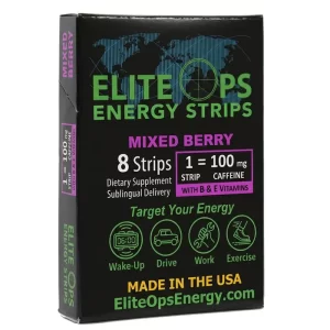 Mixed Berry EliteOps energy strips 8-count counter display box