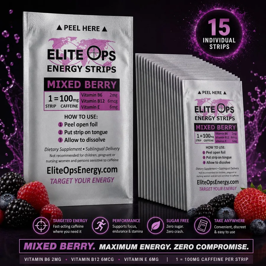 Mixed Berry EliteOps Energy Strips pack